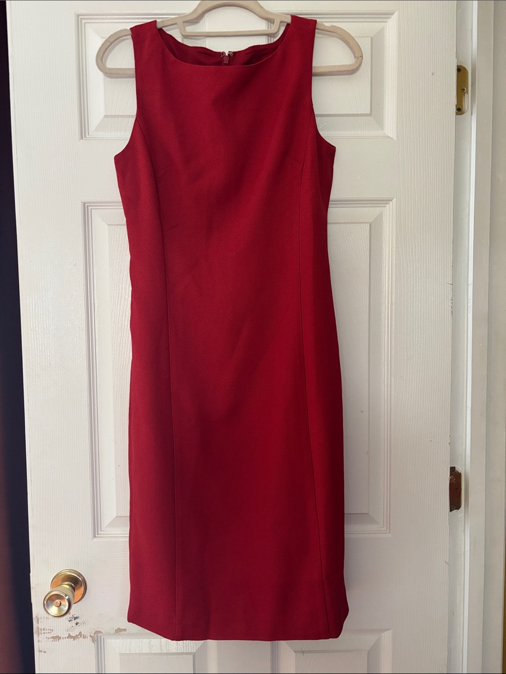 J. Crew Red Sleeveless Sheath Dress